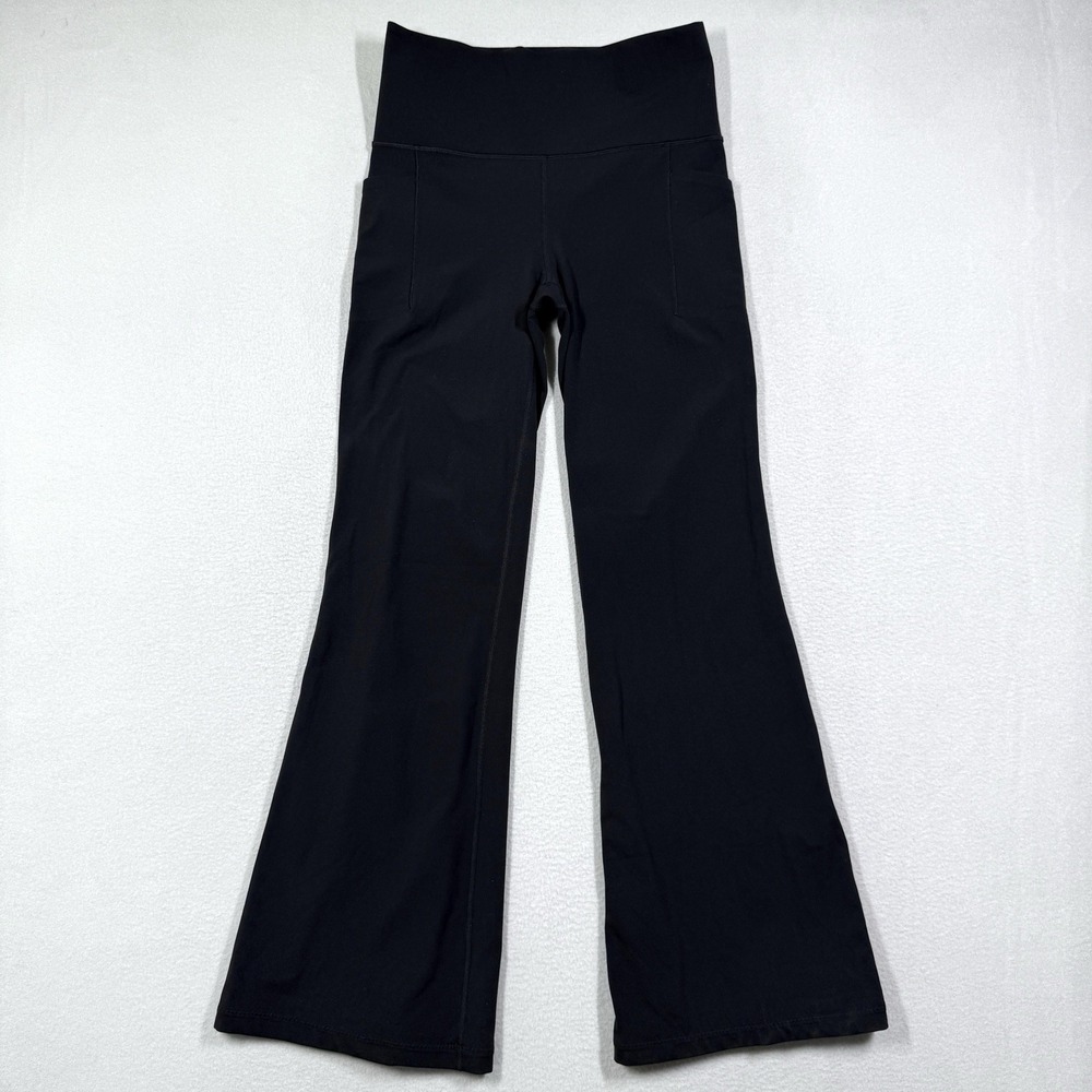 Athleta Pants Womens Medium Salutation Stash Flare Yoga Legging Black Pull On